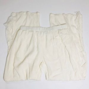 Derek Heart Cream Lace Flowy Pants Sz Large B1